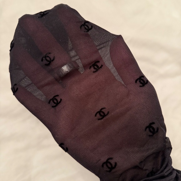 CC Logo Patterned Black Tights - Picture 7 of 7